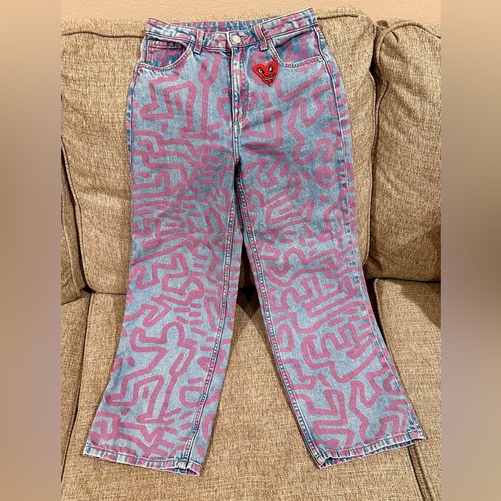 H & M wide leg, high waisted jeans. Girls size 12.